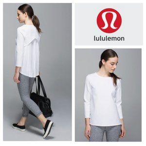 Lululemon Pleat On Long Sleeve Off White Blouse in Size 6